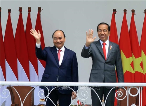 Tổng thống Indonesia chủ trì Lễ đón cấp Nhà nước Chủ tịch nước Nguyễn Xuân Phúc